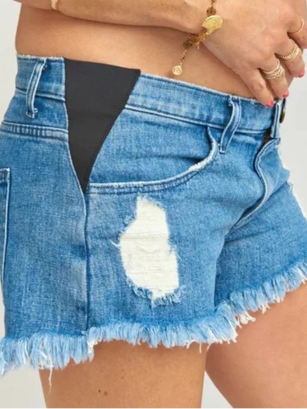 Show Me Your Mumu Maternity Distressed Denim Shorts